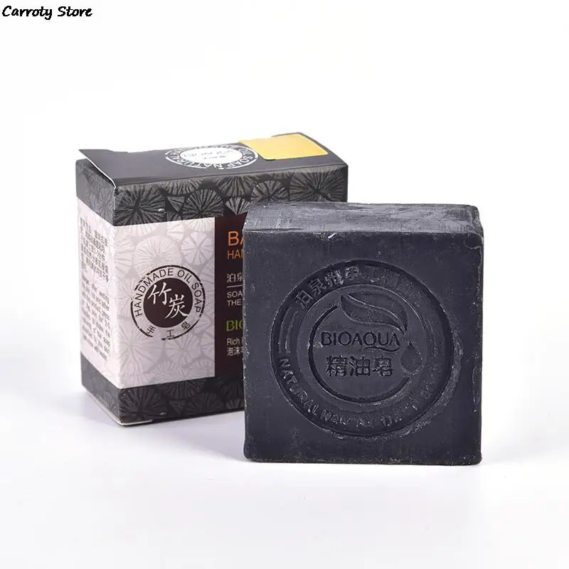 

Black Bamboo Charcoal Soap Treatment Skin Care Face Body Clear Whitening Soap