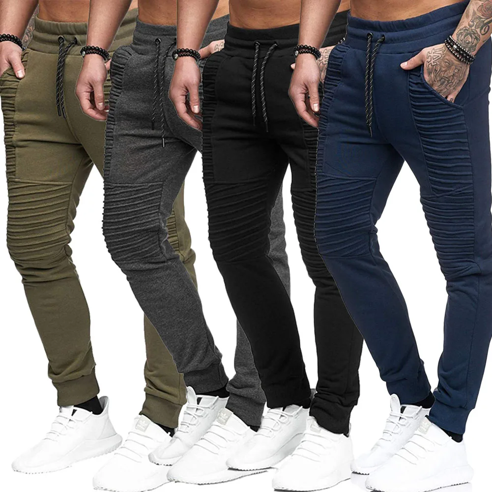 Men's High quality Men Pants Fitness Casual Elastic Pants Bodybuilding Clothing Casual  Sweatpants Joggers Pants Cargo Pants