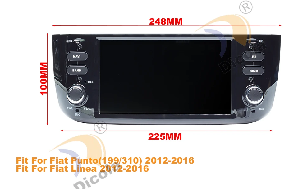 Sale 4G+64G PX5 HD Android 9 Car DVD Player for FIAT Punto 199 310 / Linea 323 2012 2013 2014 2015 2016 Radio GPS WiFi TPMS USB SD 0