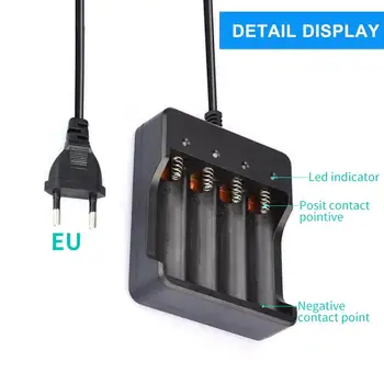 

High Quality 18650 Charger Rechargeable Li-ion Battery Charger For 18650 Battery With Smart 4 Slots LED Indicator US And EU Plug