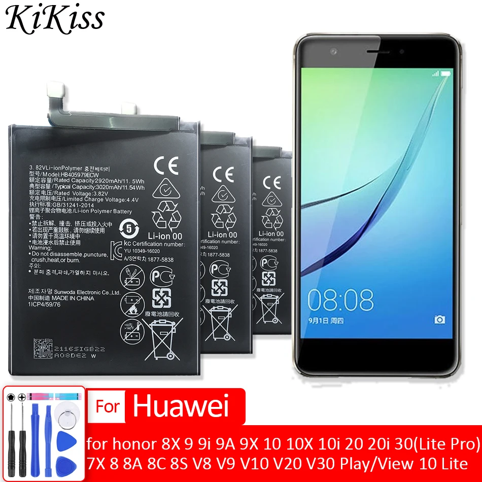 Аккумулятор для Huawei honor 7X 8 8A 8S 8C 8X 9 9i 9A 9X 10 10X 10i 20 20i 30(Lite Pro)/honor V8 V9 V10 V20 V30 Play/View Lite |
