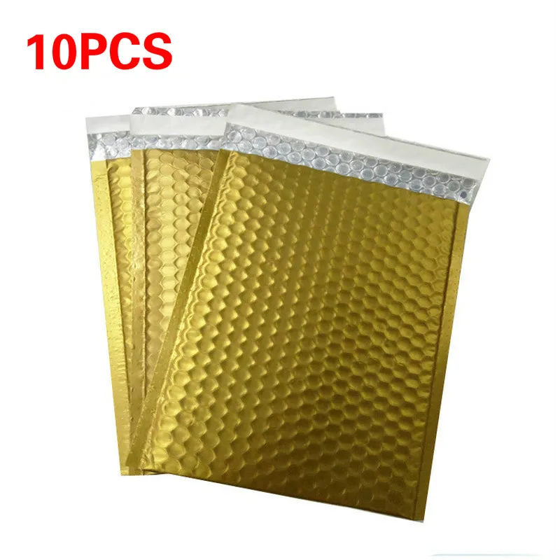 Packaging Shipping Bubble Mailers Gold Self Seal Padded Envelopes Bag Bubble Mailing Bags Gift Wrapping Storage 10pcs 23*29cm