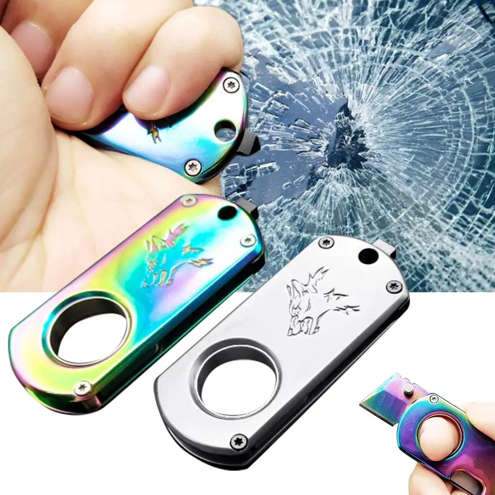 

Outdoor Mini Foldable Keychain Knife Multifunctional Window Breaker EDC Tool