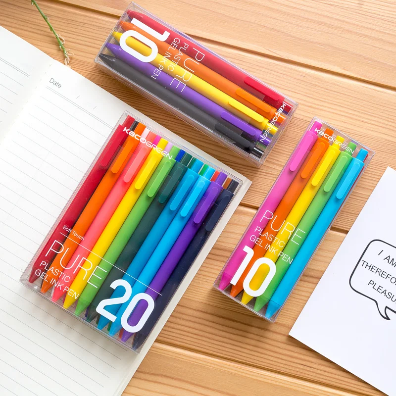 KACO Juego de plumas de Gel retráctiles para niños y adultos, tinta negra/de colores, punta fina Extra de 0,5mm, artículos de papelería|candy color gel pen|colored gel pensgel pen - AliExpress - Todo lo que necesitas para la escuela y la universidad
