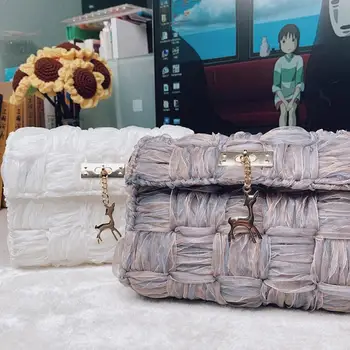 

Handmade Hand-woven bag mesh board DIY material self-made Bag Messenger Single Shoulder L5G4