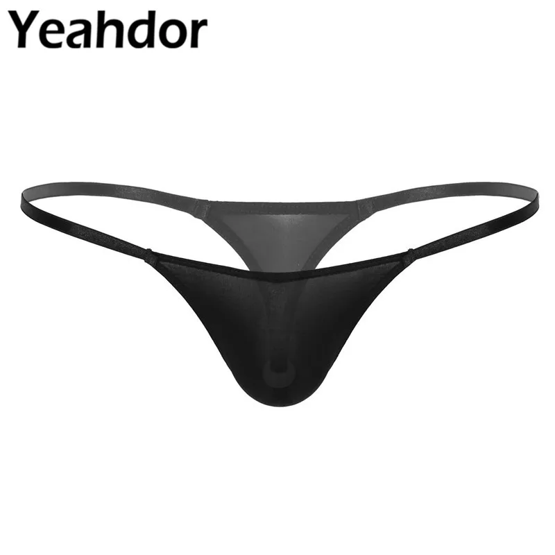 

Men Hot See Through Sheer Sissy Lingerie Low Rise T-back with Pearl G-string Thong Briefs Underwear Gay Male Exotic Sexy Panties