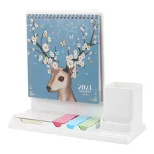 1 Set of 2021 Desk Calendar Multi-functional Notepad Daily Schedule Planner(China)