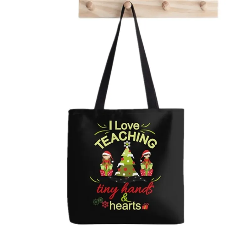 Shopper Teacher I Teach Awesome Printed Tote Bag women Harajuku shopper Funny handbag girl Shoulder shopping  Lady Canvas Bag