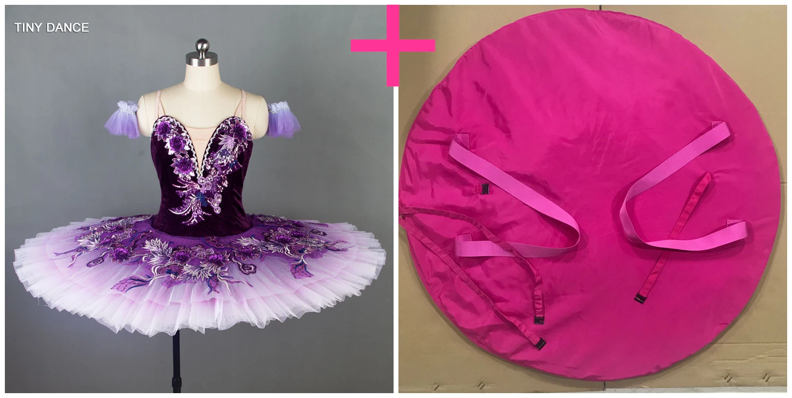 Выцветание Цвет для взрослых для профессиональных занятий балетом, танцами платье-пачка с фиолетовым бархатный лиф придает 10 слоев жесткая платье-пачка из тюля B18036 - Цвет: tutu and pink bag