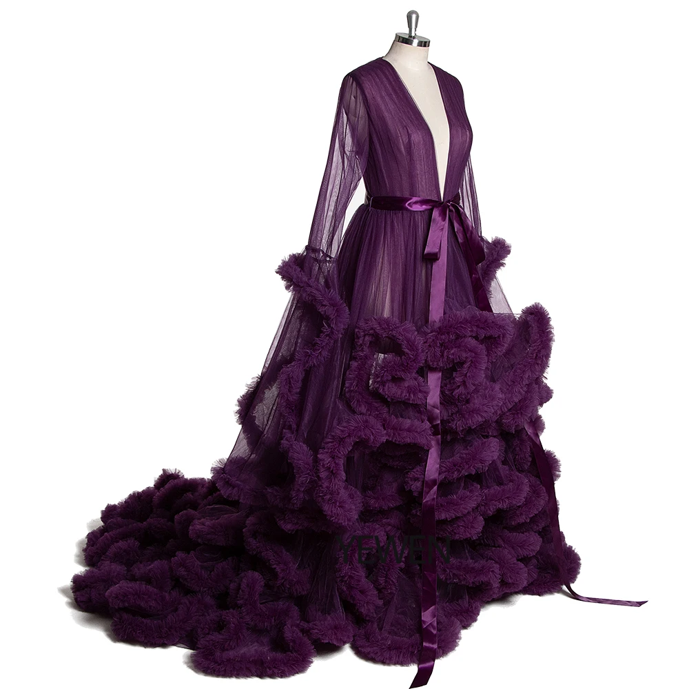 Роскошные фиолетовые Свадебные платья принцессы с облаками размера плюс, бальное платье, платье для фотографии, Vestidos De Noiva Robe De Mariage