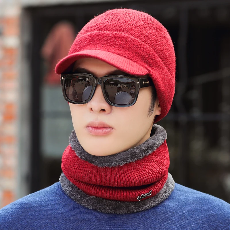 Простая зимняя шапка Skullies Beanies шапки зимние шапки для мужчин женский шерстяной шарф головные уборы, Балаклава маска Knitted шапка вязаная