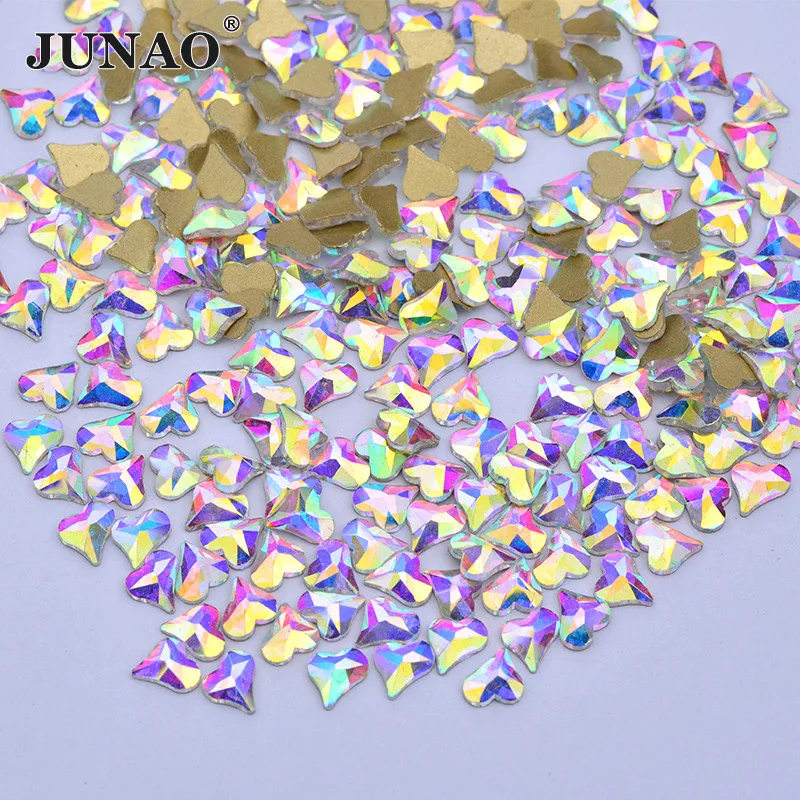 JUNAO 50 шт. 2,5*9 мм кристалл AB Стразы для ногтей Flatback камешки для дизайна ногтей Клей На прямоугольник страз кристалл