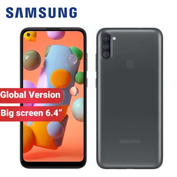 Перейти на Алиэкспресс и купить Мобильный телефон Samsung Galaxy A11 A115F/DS версии Globla, 32 Гб ПЗУ 2 Гб ОЗУ, 6,4 дюйма, 4000 мАч, тройная Основная камера, смартфон на базе Android 10