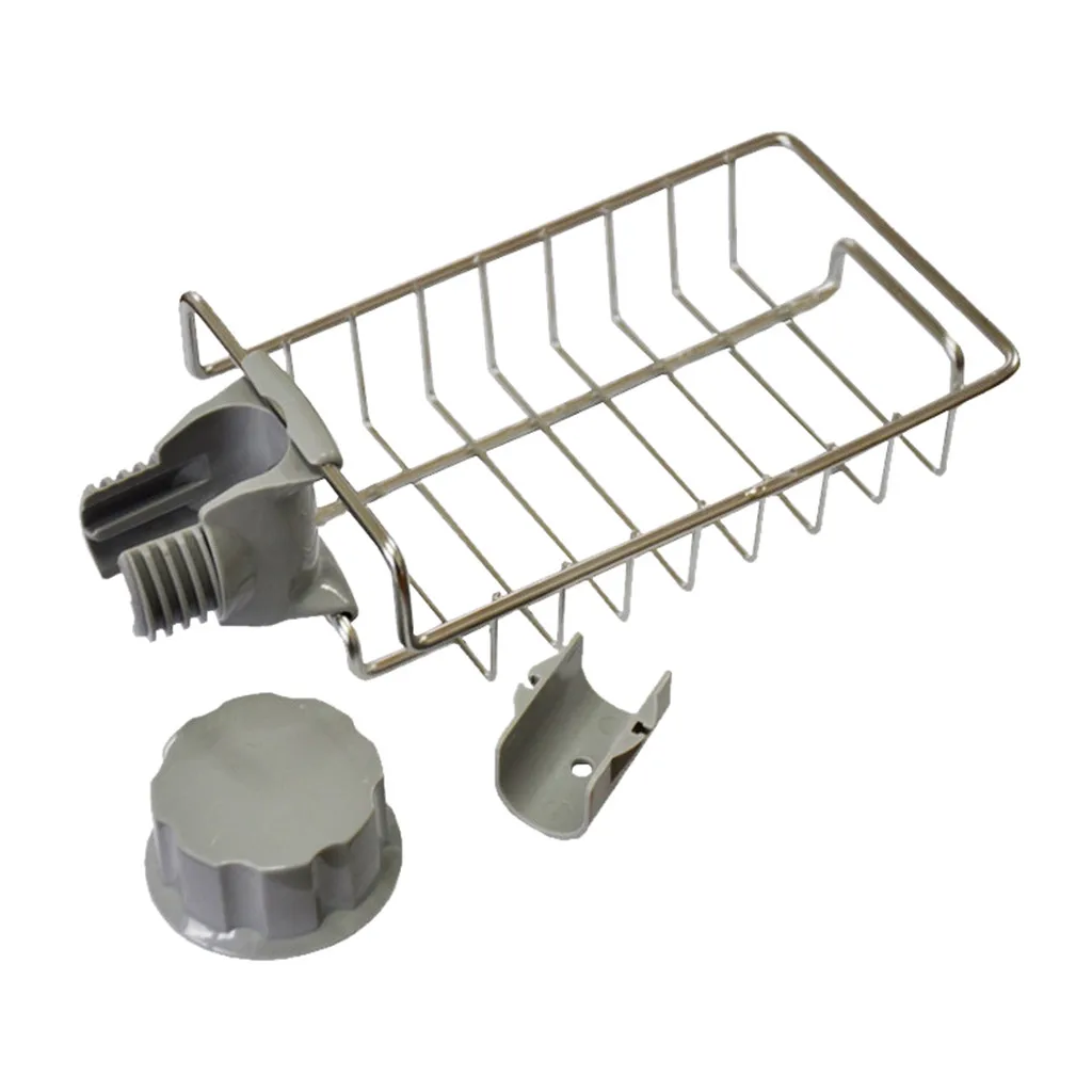 Нержавеющая сталь кран стеллаж для хранения Регулируемая раковина тряпка губка сливная стойка для кухни ванной комнаты мыльница для хранения# Zer