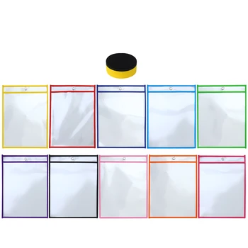 

11 PCS PET File Pouches Reusable Durable Portable Transparent Creative File Storage Bag Document Pouches
