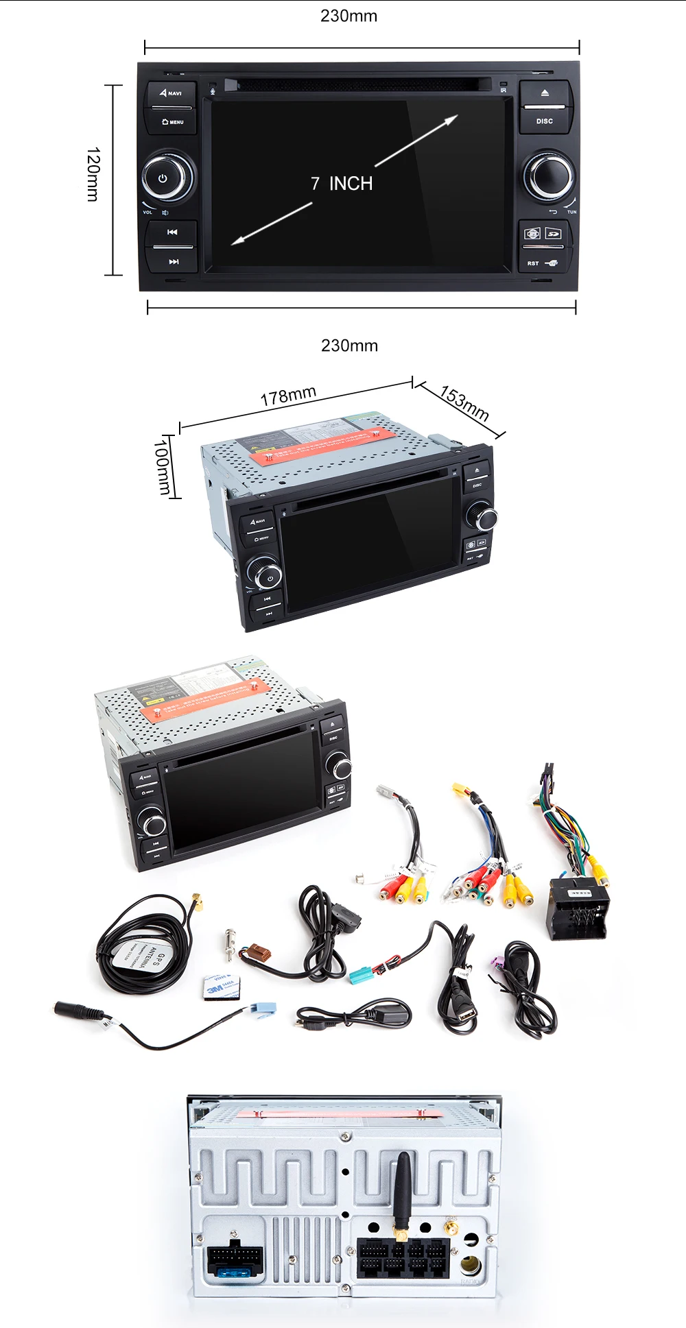 Automotivo para Carros Automotivo com Android Unidade de Navegação 10 para Modelos Rádio Ford Focus Mk2 Mondeo 4 Kuga Fiesta Transit Connect S-cmax Multimídia Gps 2 3 18 Rádio automotivo para carros, rádio automotivo com