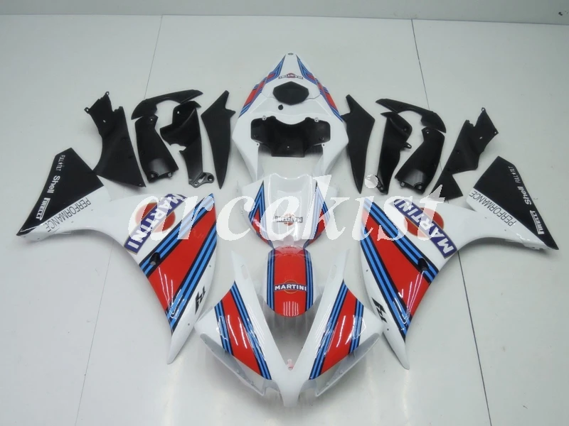 Литья под давлением ABS Обтекатели комплект подходит для YAMAHA YZF-R1 2009 2010 2011 2012 2013 09, 10, 11, 12, 13, 14, боди, комплект красного и белого цвета