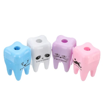

20pcs/Lot Lovely Tooth Shapes Pencil Sharpener School Kid's Children Favorite For Dental Clinic Gift Oral Care