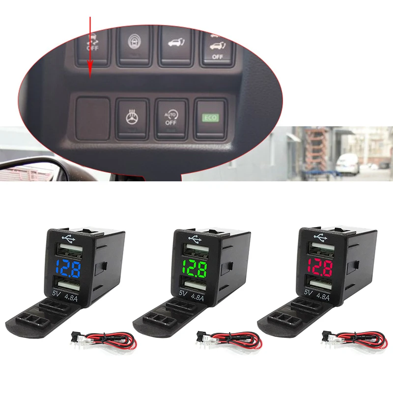 Qc3.0 12-24V Led двойной порт Usb интерфейс зарядное устройство разъем адаптер питания для Toyota Corolla