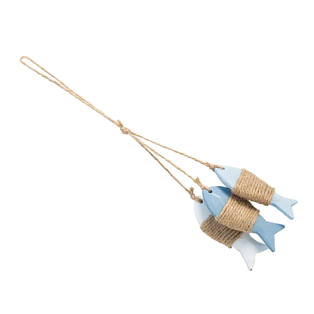 Wooden 3 Fishes Design Wall Sign– Nautical Theme Wall Mounted Plaque For Wall Hanging Gift Crafts