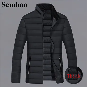 

New Mens Winter Jackets And Coats Business Casual Trend Stand Collar Simple Cotton Coat Thick Warm Fashion Plus Size Slim Mens