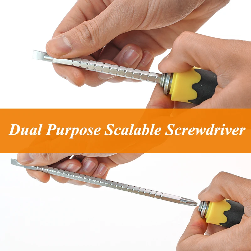 

Double head dual purpose screw driver multi screwdriver dual purpose driver slotted cross screwdriver with strong magnetism