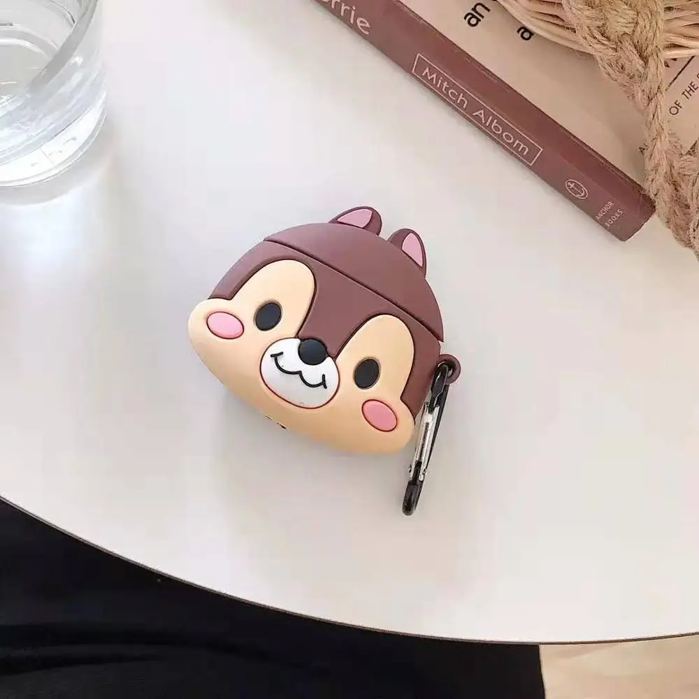 Super cute 3D Stitch cartoon silicone protection ring lanyard Wireless Earphone Charging case for AirPods 1 2 Bluetooth cover