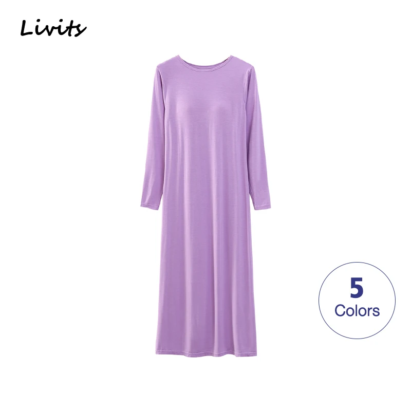 

Women's Bra Dress Modal Maxi Long Dress Long Sleeve Sexy Casual Korean SA0173