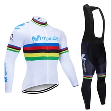 Movistar Мужская футболка с длинным рукавом для велоспорта, комплект дышащей одежды для горного велосипеда, Весенняя и осенняя уличная спортивная одежда