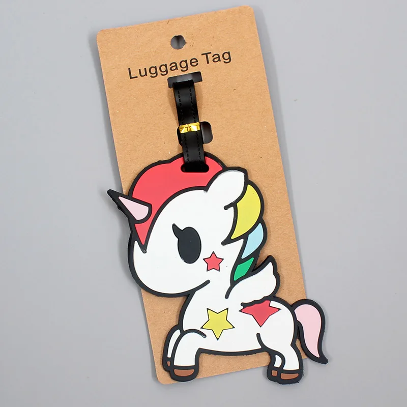 

Rainbow Unicorn Travel Accessories Animals Luggage Tag Silica Gel Suitcase ID Addres Holder Baggage Boarding Tag Portable Label