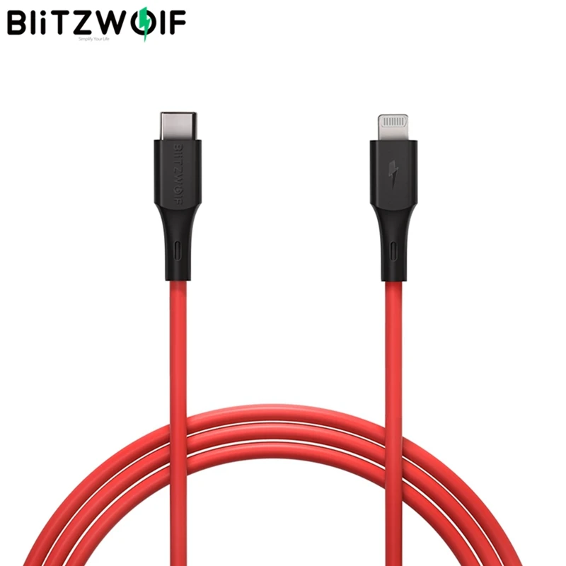 Blitzwolf BW CL2 2.4A USB Type C к Lightning MFI Сертифицированный Дата зарядный кабель PD3.0 зарядное
