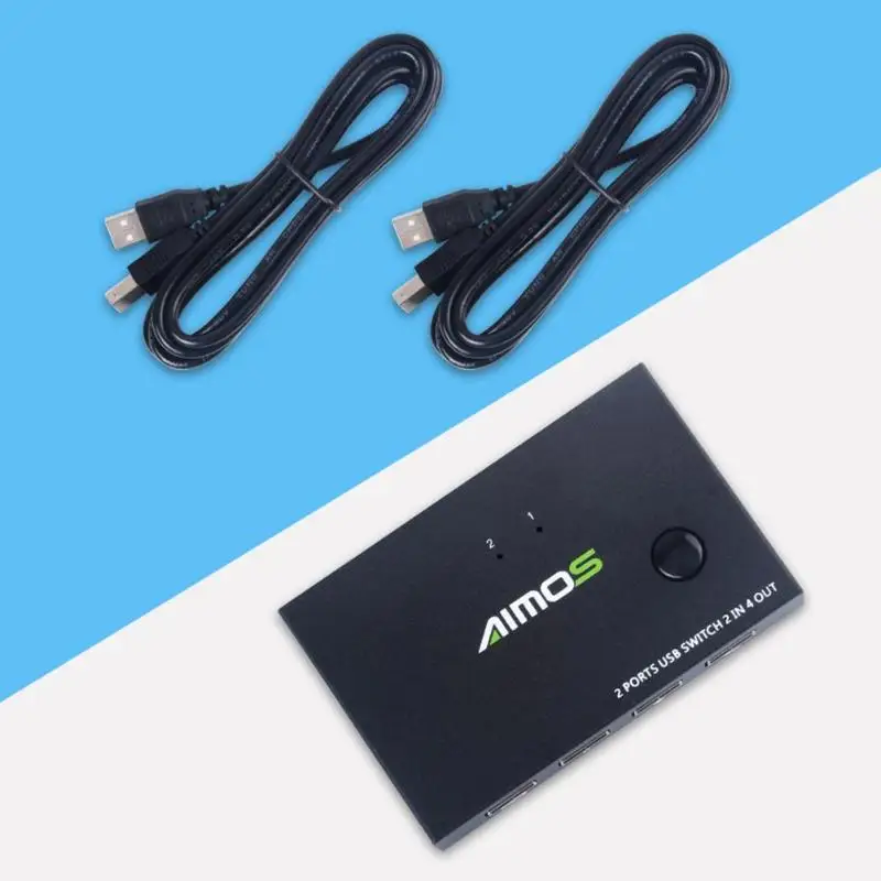 USB KVM переключатель распределительный Переключатель Селектор 2 в 4 переключатель адаптер для клавиатуры мышь принтер монитор/DVR/Android телефоны