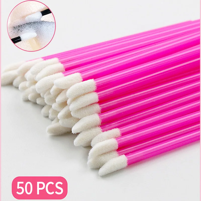 50Pcs/bag Disposable Cotton Swab Eyelash Lipstick Brush Eyelashes Extension Cleaning Removing Applicators Makeup Tools | Красота и