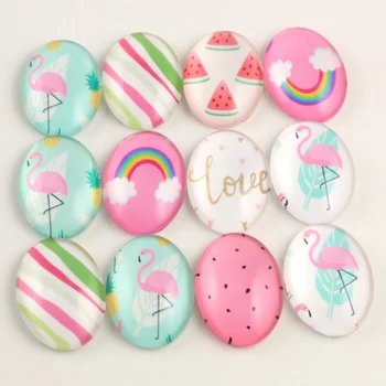 

10pcs 18x25mm New Fashion Mixed Handmade Photo Glass Cabochons Pattern Domed Jewelry Accessories Supplies-H6-06