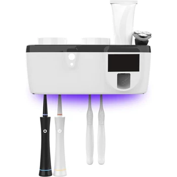 

UV Toothbrush Holder Wall Mounted,Razor Holder, Automatic Toothpaste Dispenser, Human Infrared Sensor