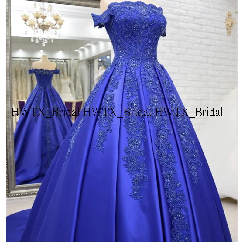 HWTX_Bridal вечернее платье на заказ длинное бордовое кружевное платье с аппликацией из бисера размера плюс А-силуэт Королевский синий вырез лодочкой платье для выпускного вечера