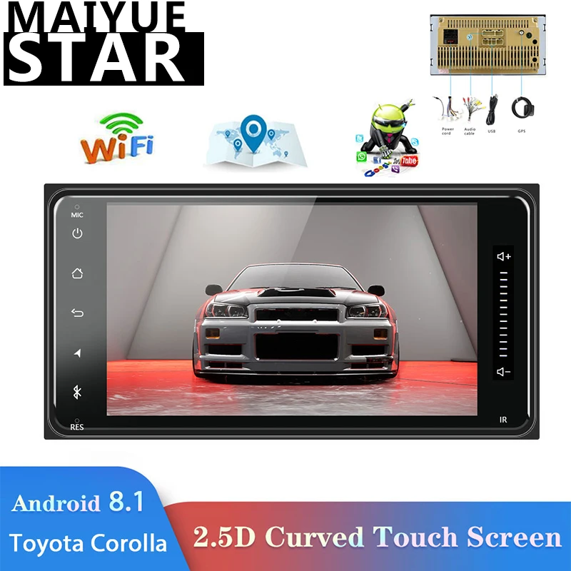 Автомобильный мультимедийный плеер Maiyue star 7 дюймов 2 din android 8 1 радио стерео VIOS CROWN