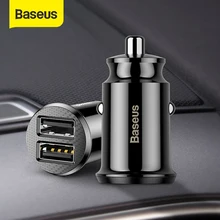 Baseus 12V podwójna ładowarka samochodowa USB 3.1A szybkie ładowanie dla Iphone Samsung Mini USB Auto ładowanie ładowarka samochodowa akcesoria