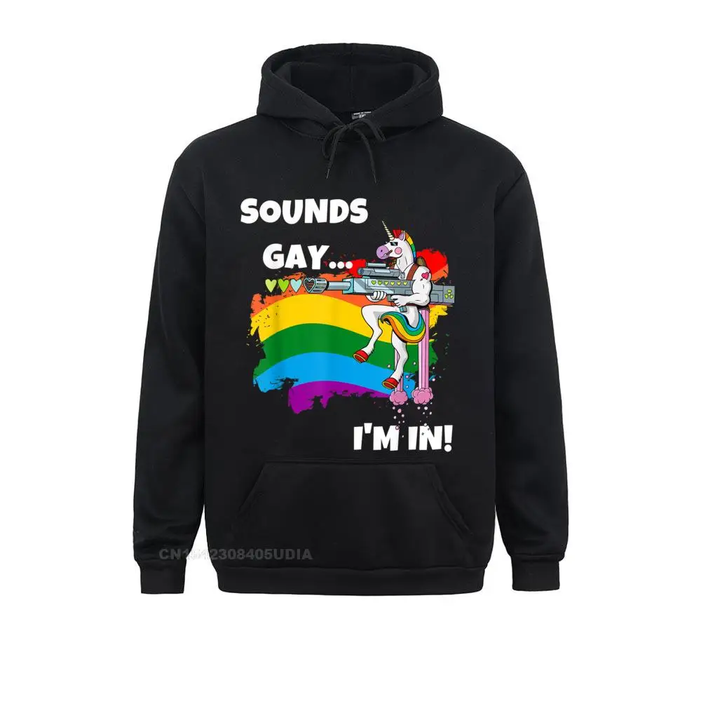 Casual Sounds Gay I'm In T-Shirt Funny Pride Unicorn Rainbow Shirt T-Shirt__B11303 Long Sleeve Mother Day Hoodies Retro  Sportswears Women Sweatshirts Sounds Gay I'm In T-Shirt Funny Pride Unicorn Rainbow Shirt T-Shirt__B11303black