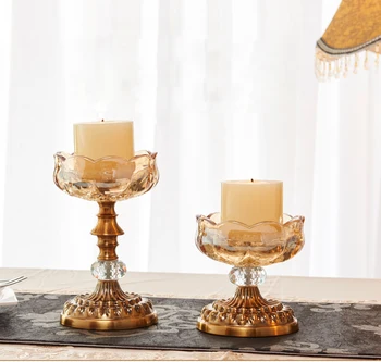 

Glass Candle Holders Home Decor Candlestick Candelabra Porta Velas Decorativas