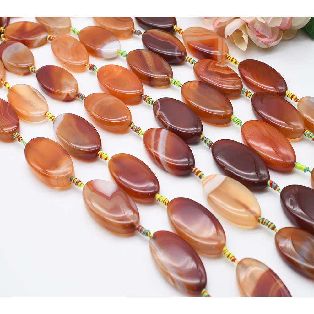 

2strands/lot 50mm Smooth Oval Candy color agate natural stone bead For DIY Necklace Bracelet Jewelry Making 15" Free Shipping