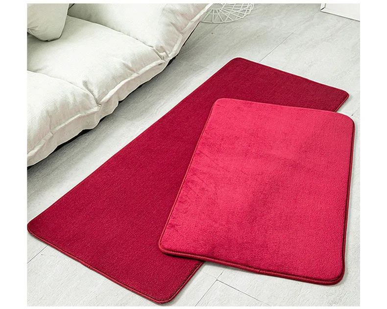 Solid Color Rug Door Entrance Mat Bedroom Foyer Water-Absorbing Mat Bathroom Kitchen Coaster