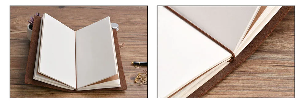 Hot Sale 100% Genuine Leather Notebook Handmade Vintage Cowhide Diary Journal Sketchbook Planner Buy 1 Get 11 Accessories Gift