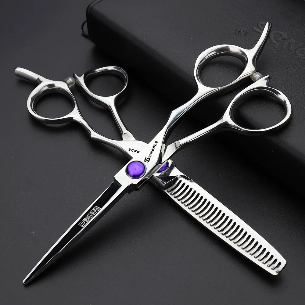 New Hairdressing Scissors 6 Inch Silver Professional Japanese 440C Steel Barber Special Tool Cutting Thinning Set for Hair Salon | Красота и