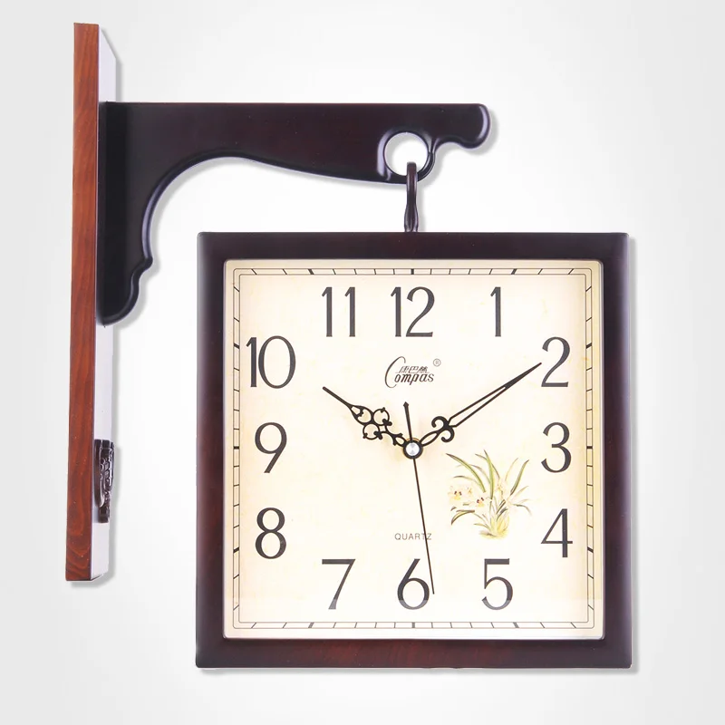 Large Vintage Wall Clock Double-sided Shabby Chic Silent Watch Home Clocks Wall Home Deocr Living Room Horloge Murale Gitf FZ676