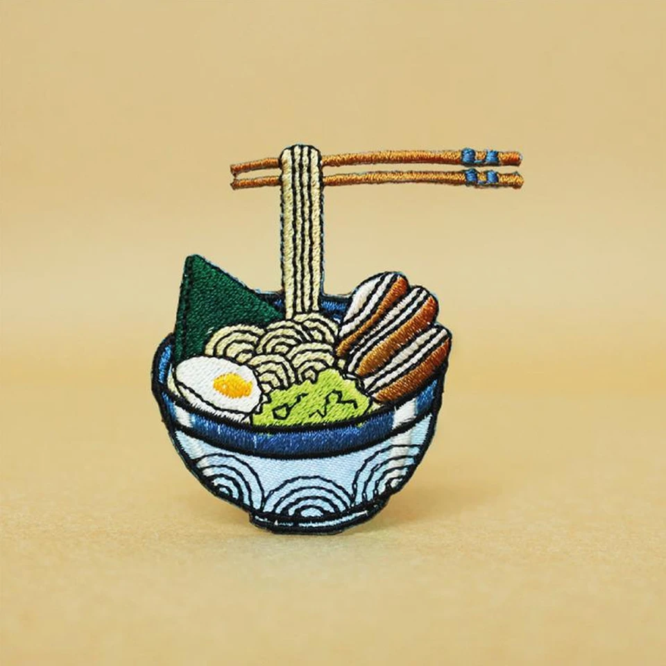 Hobbspring 18pcs Sushi Iron On Patches - 9 Styles Embroidered Food Patches For DIY Clothes & Bags
