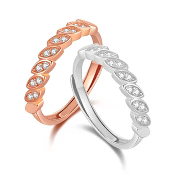 

925 Sterling Silve Index Finger Ring Tail Ring Female Student Personality Trendy Mounting Diamond Rose Gold Color Openning End