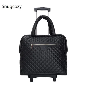 

Snugcozy fashion Multifunctional portable trolley for women Rolling Luggage Spinner brand Travel Boardable18 inch size Suitcase
