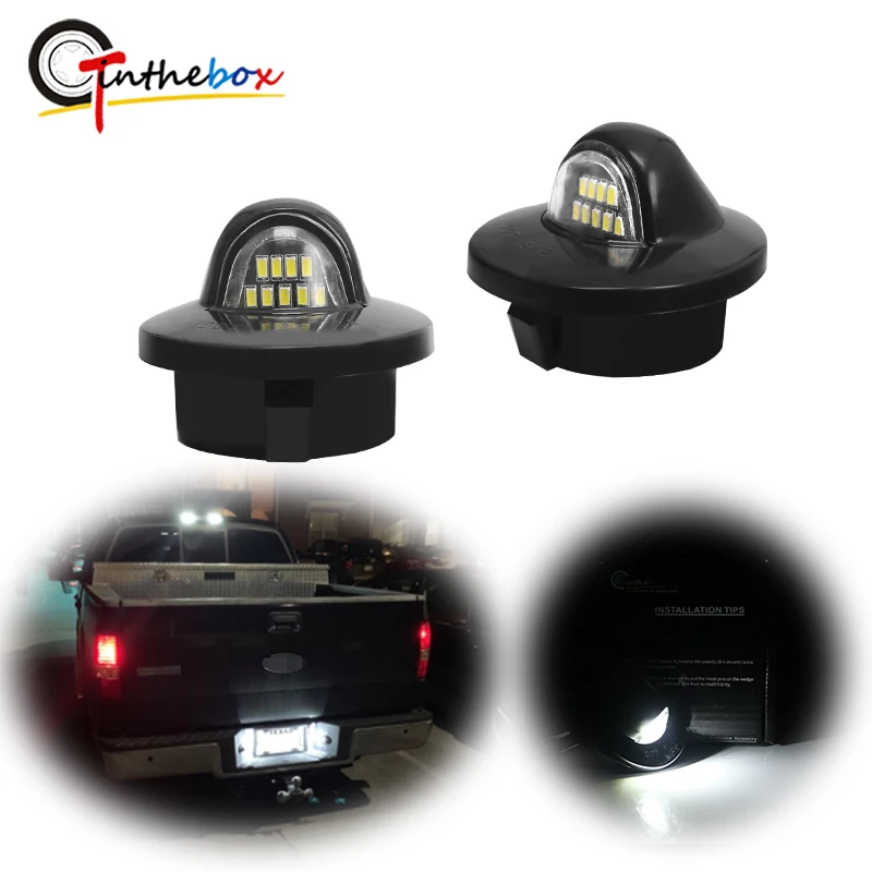 pair Fit 3W Full LED License Plate Light For Ford F150 Ranger Raptor Explorer