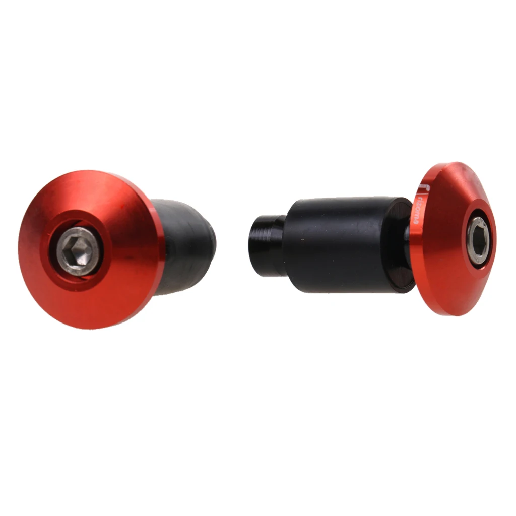 2PCS Billet Handlebar Grips Bar End Slider Cap for Motorcycle Dirt Bike Red